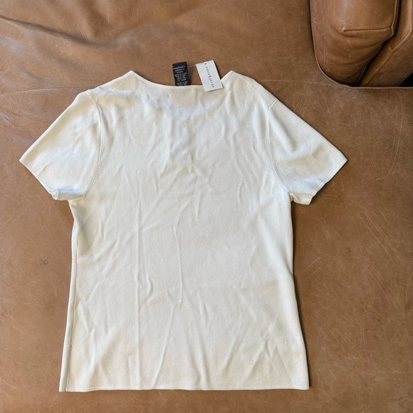 Cable & Gauge Missy Shirt Womens Large White Tee Stretch Round Neck NWT - Picture 5 of 5